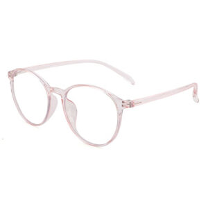 Round Blue Light Brille - Lyserød - Normal