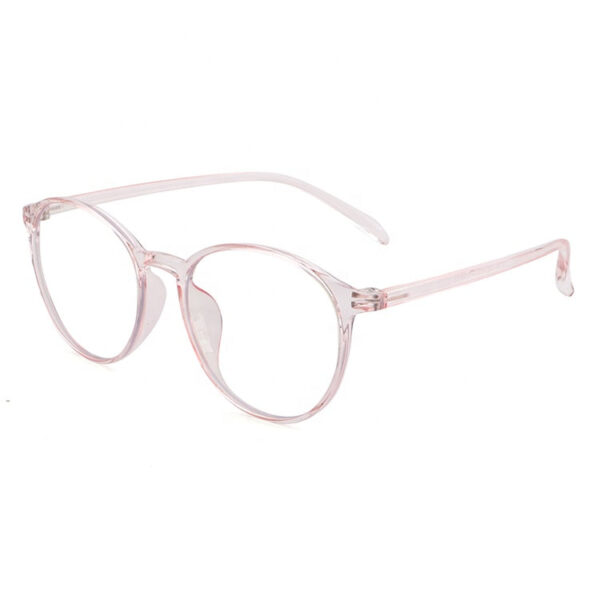 Round Blue Light Brille - Lyserød - Normal