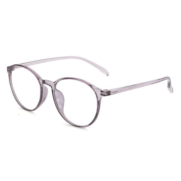 Round Blue Light Brille - Lys Grå Transparent - Normal
