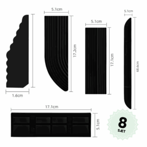 Dørtrinsramper - 8 stk. / Sort