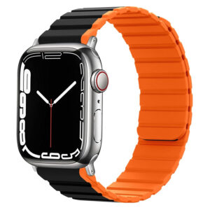 Lippa Apple Watch magnetisk silikonerem 38/40/41, Sort/orange