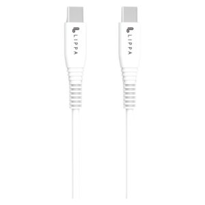 Lippa USB-C til USB-C kabel 1m, Hvid